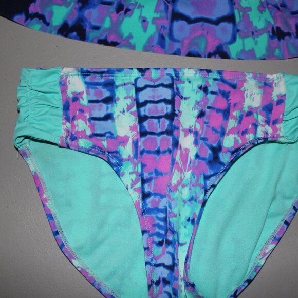 MUlti Color 2 Pcs Justice Tankinki Swimsuit Size 14 - Picture 3 of 10